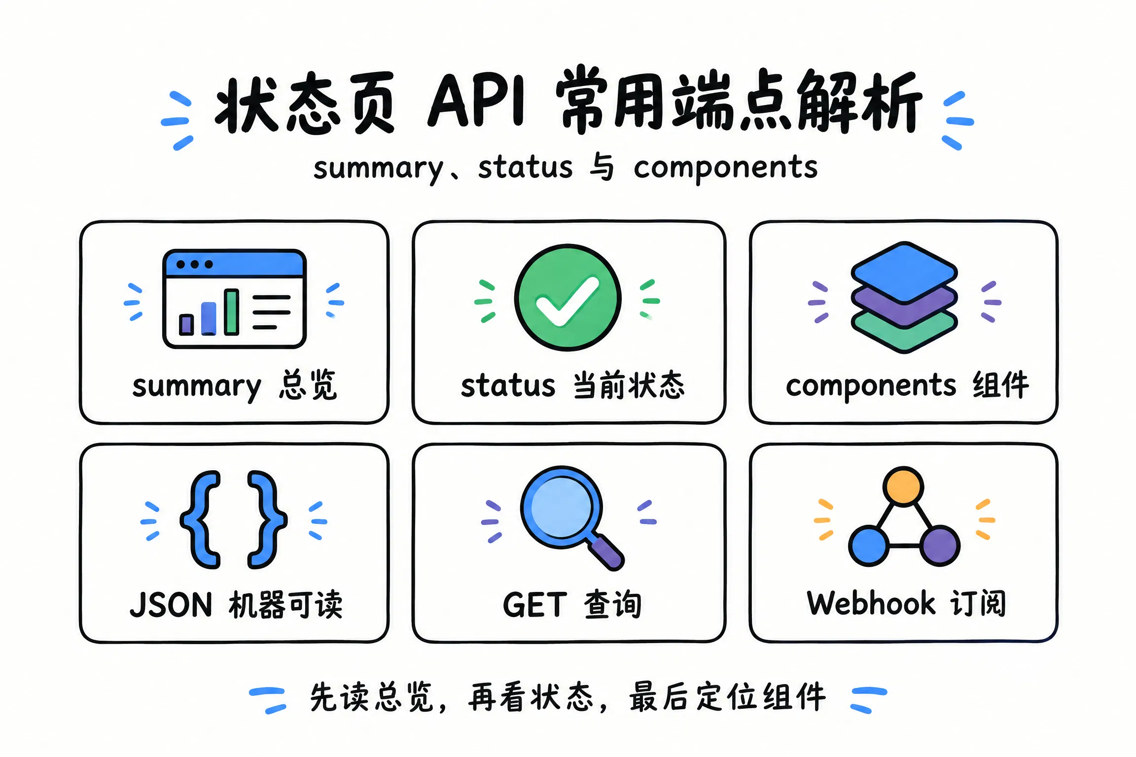 状态页 API 常用端点解析:summary、status 与 components 机器可读数据指南